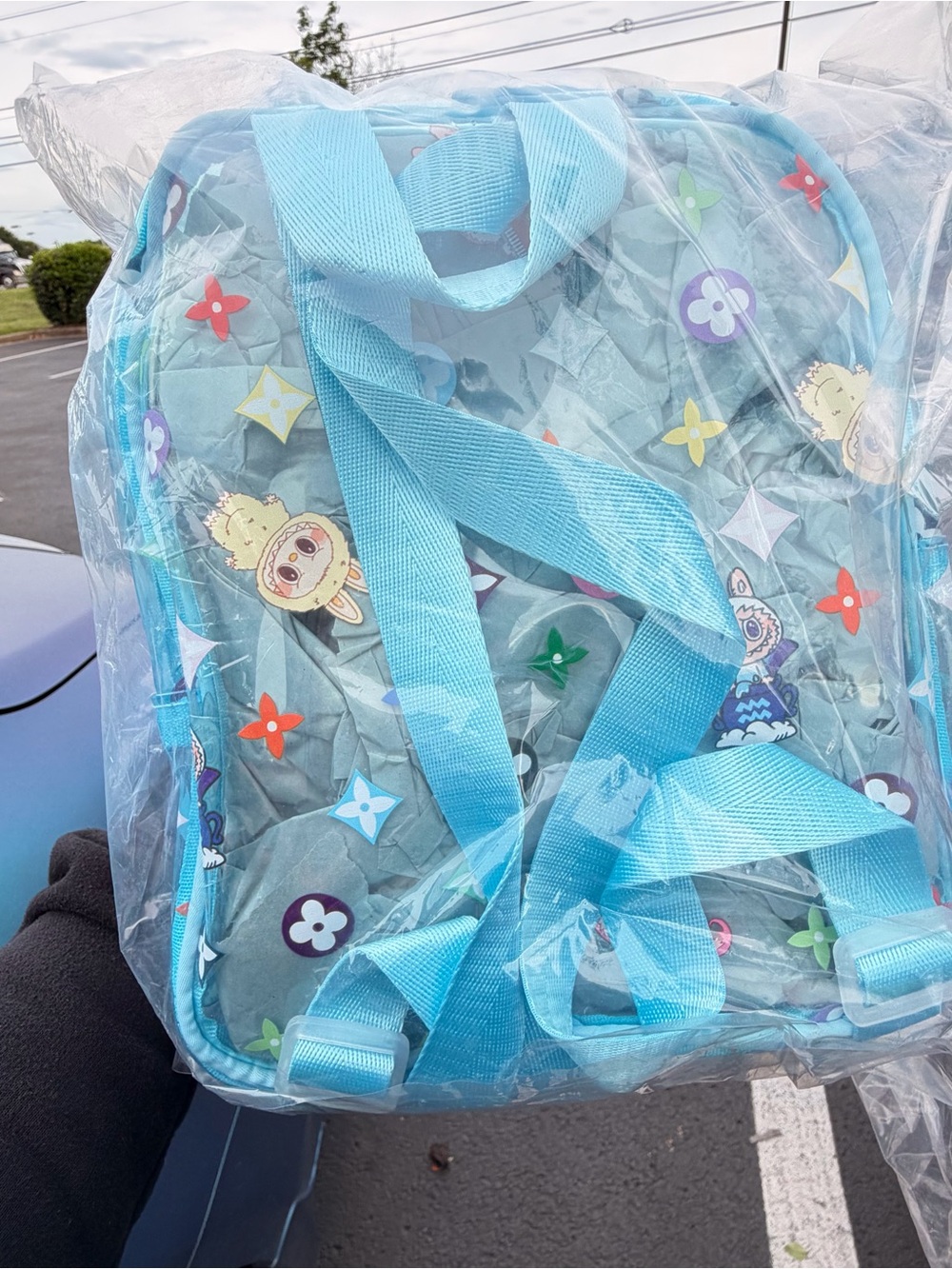 Blue Labubu inspired Pattern Backpack - Picture 2 of 4
